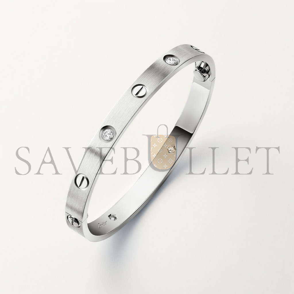 CARTIER BRACELET LOVE, MODÈLE CLASSIQUE, FINITION BROSSÉE, 4 DIAMANTS B6080217